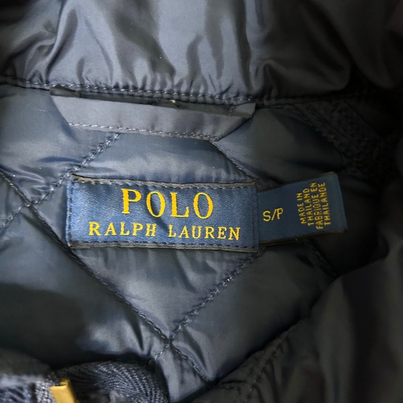 Polo Ralph Lauren Quilted Down Filled Vest Puffer Belted Blue Size S/P - Picture 4 of 10